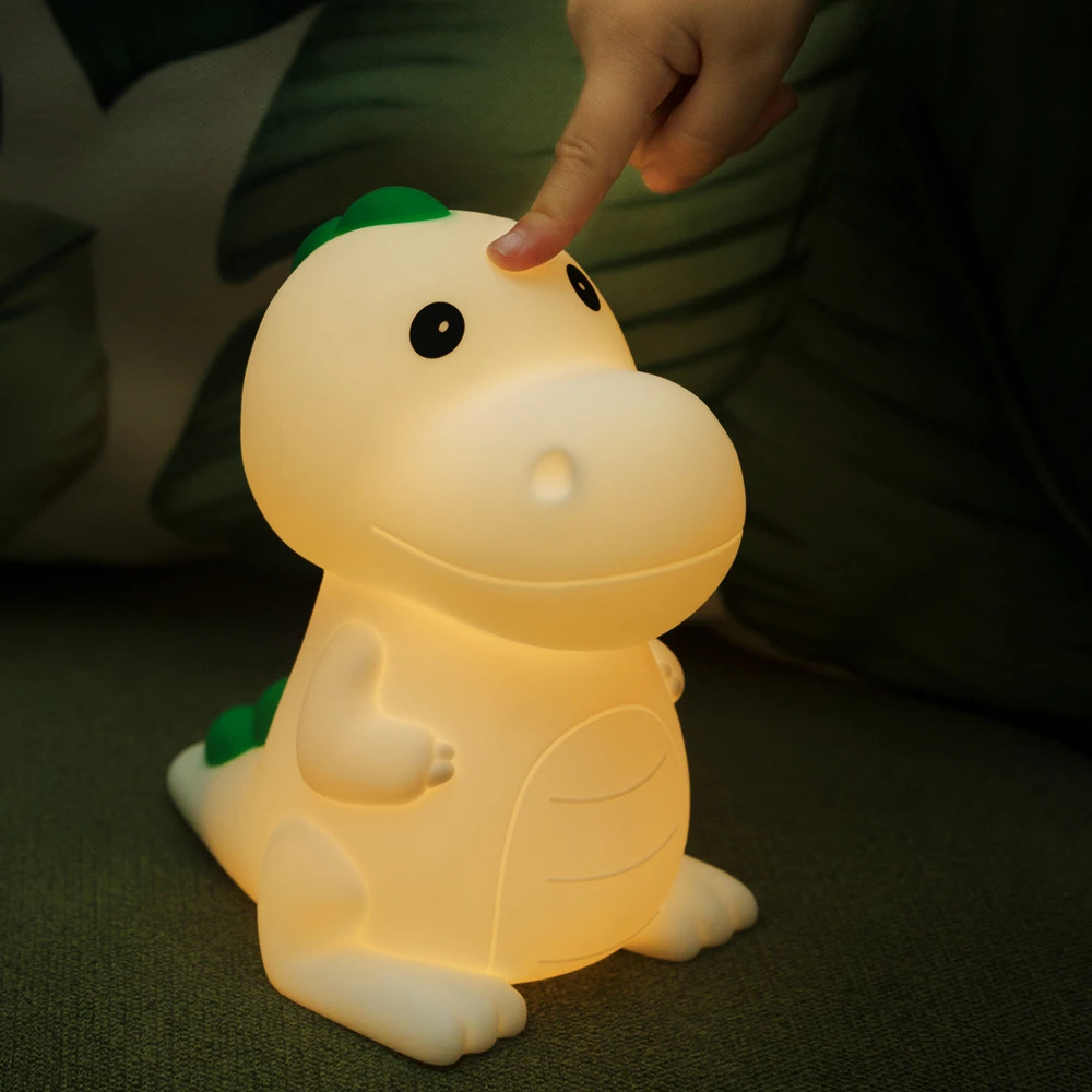 MOCHI Dinosaur natlampe i blød silikone, Lys til børneværelset hos HomeNordic