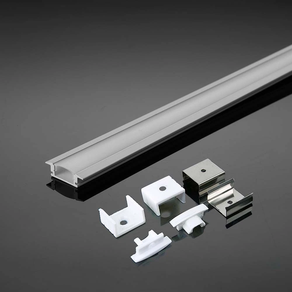 2m indbygningsprofil i aluminium, hvid, LED-strips hos HomeNordic