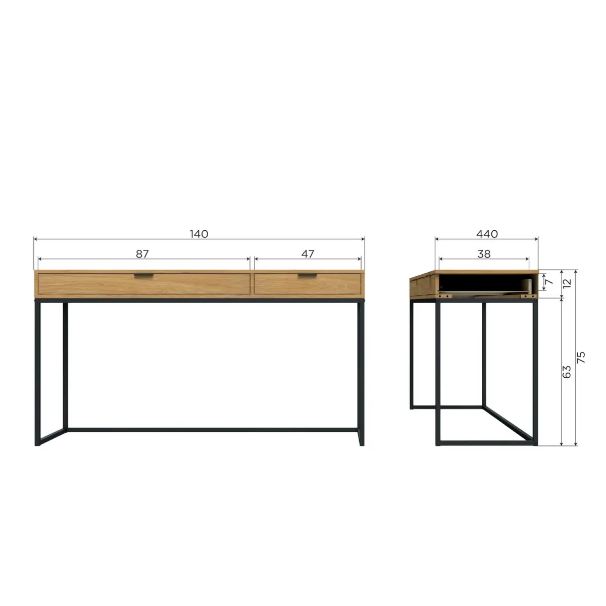 WOOOD - Silas Skrivebord i Eg Melamin, produktbillede 16 af 16, Skriveborde hos HomeNordic