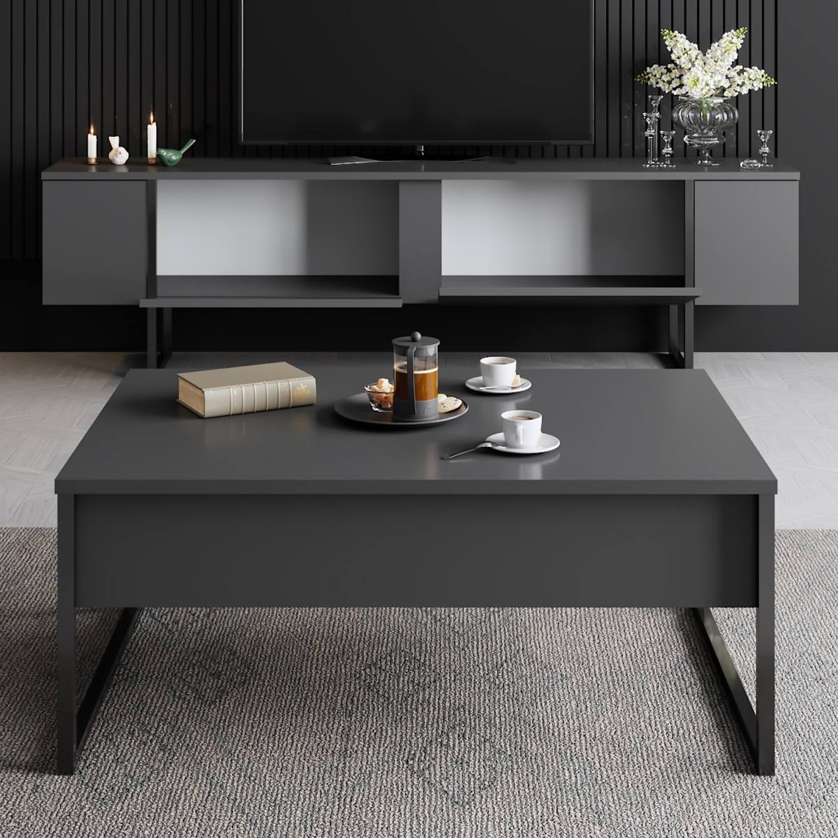 NORDVÄRK Luxe TV-bord, m. låger, produktbillede 5 af 7, TV-borde hos HomeNordic