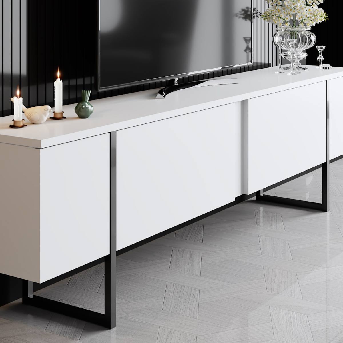 NORDVÄRK Luxe TV-bord, m. låger, produktbillede 3 af 6, TV-borde hos HomeNordic