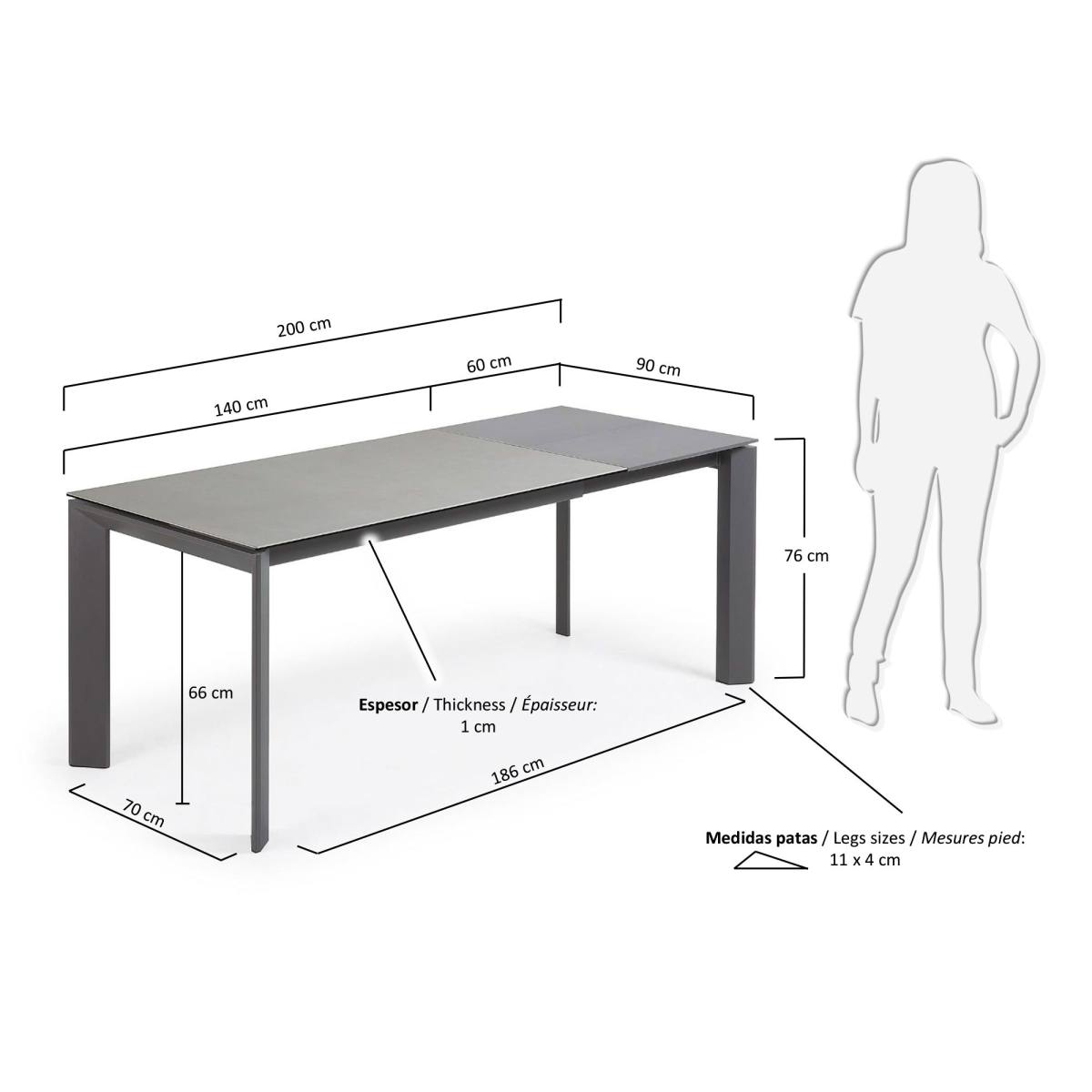 KAVE HOME Axis spisebord, m. butterflybordplade, produktbillede 2 af 4, Spiseborde hos HomeNordic