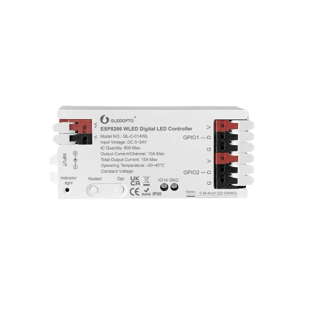 Gledopto RGBIC Wifi controller, LED-strips hos HomeNordic