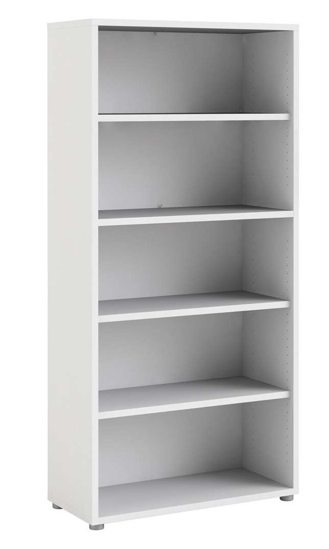 Futura hvid bogreol med 4 hylder 89,2 x 186 cm, Bogreoler hos HomeNordic