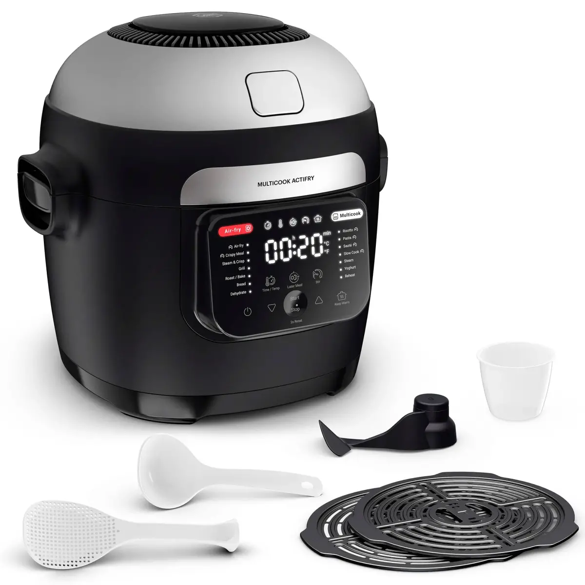 Multicook Actifry multicooker 6 liter, sort, produktbillede 2 af 19, Airfryers hos HomeNordic