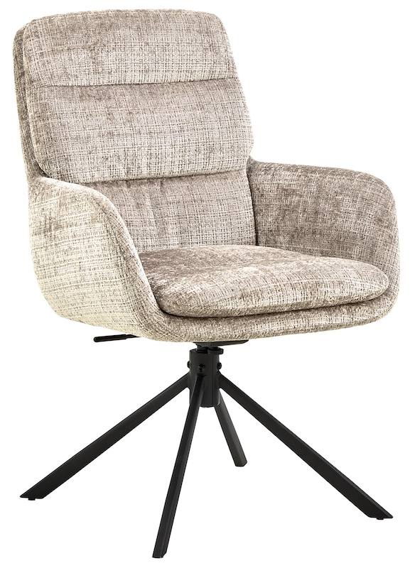 Spisebordsstol med armlæn, vippe funktion og drejefunktion, beige, Spisebordsstole hos HomeNordic