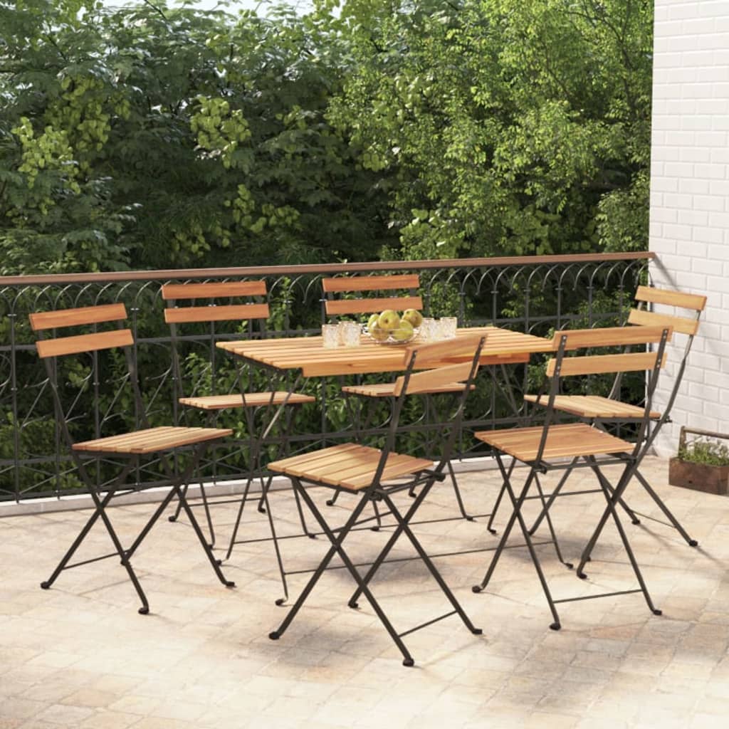 Foldbare Bistrostole Massivt Teaktræ Og Stål, Havestole i teaktræ hos HomeNordic