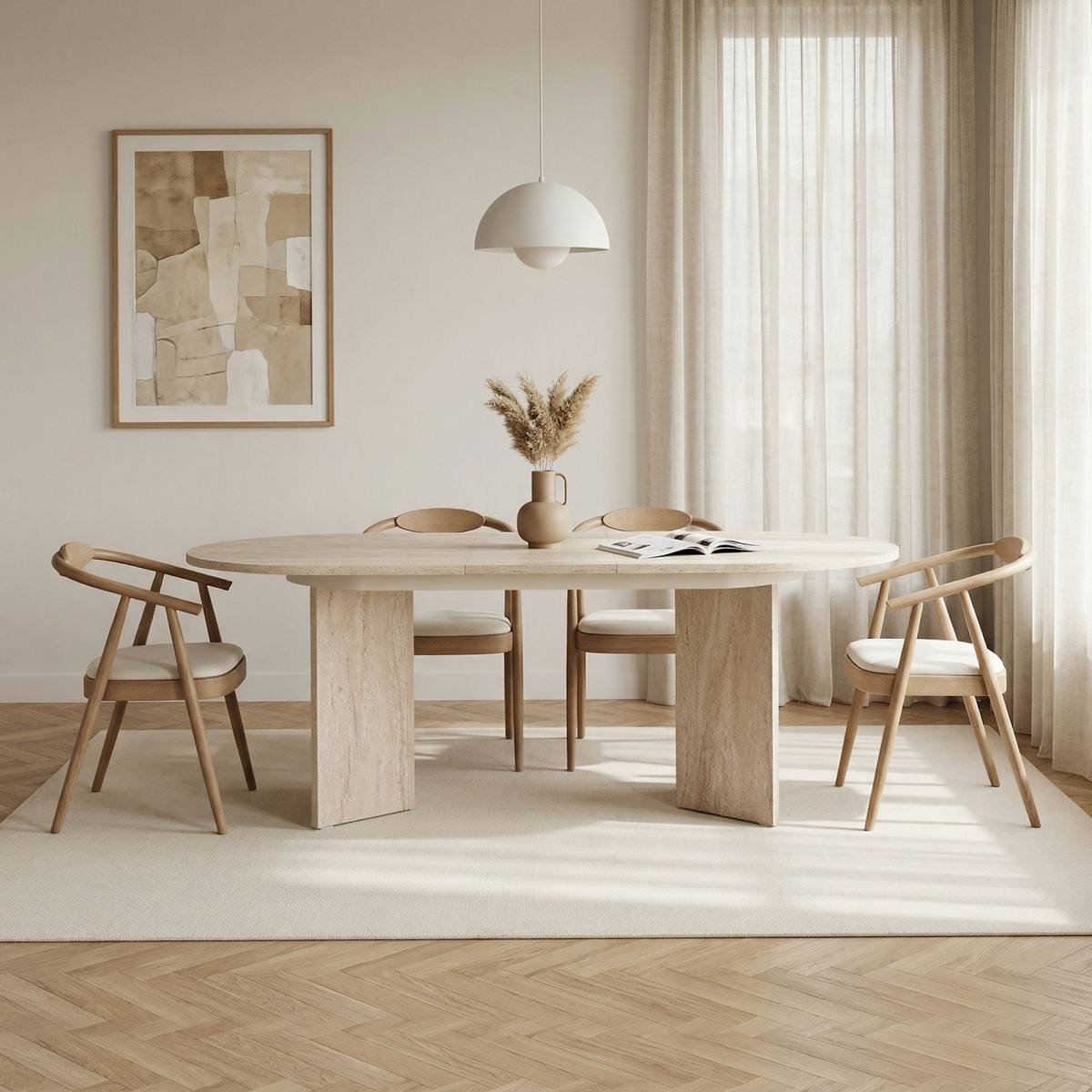 NORDVÄRK Sorell spisebord, m. 1 tillægsplade, oval, produktbillede 12 af 12, Spiseborde hos HomeNordic