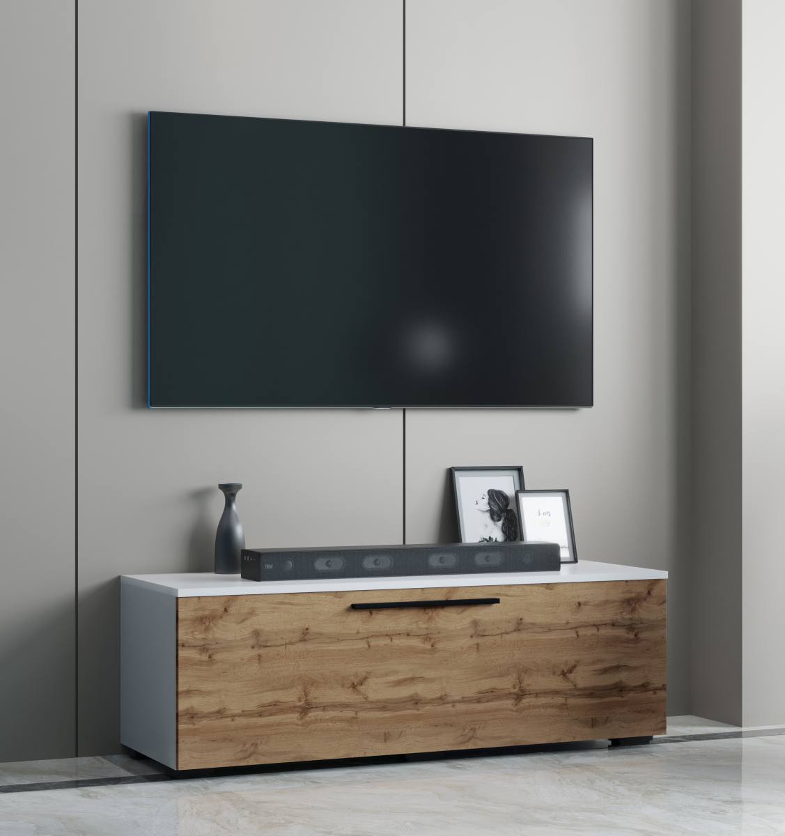 VCM NORDIC Arila M TV-bord, m. 1 låge og 2 rum, produktbillede 4 af 5, TV-borde hos HomeNordic