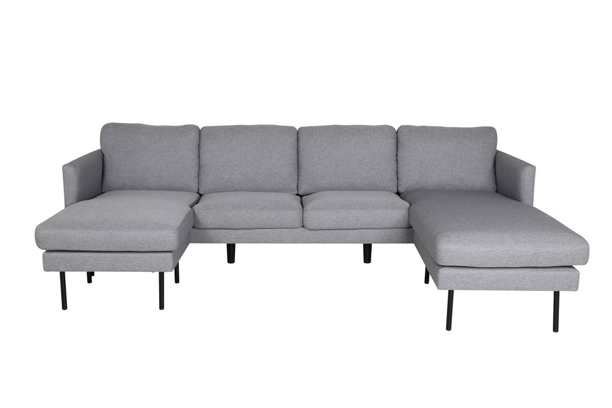 Polar - Sofa i U-form med gråt polyester stof – billede 12