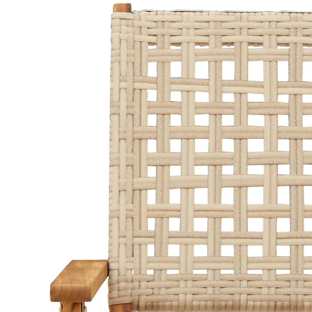 Havestole Massivt Akacietræ Og Polyrattan, produktbillede 9 af 22, Havestole i akacietræ hos HomeNordic