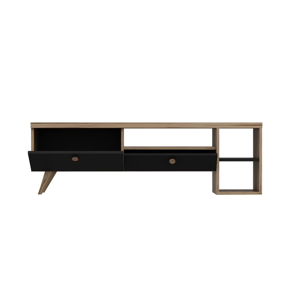 NORDVÄRK Parion TV-bord, m. 2 låger, 1 hylde og 1 rum, produktbillede 3 af 6, TV-borde hos HomeNordic