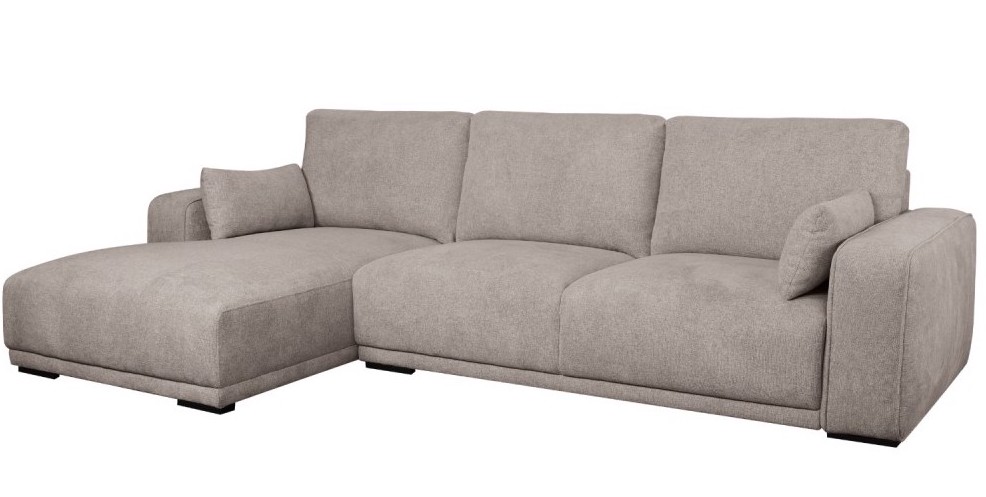 Santa Monica sofa med chaiselong til venstre i sandfarvet møbelstof, Sofaer hos HomeNordic