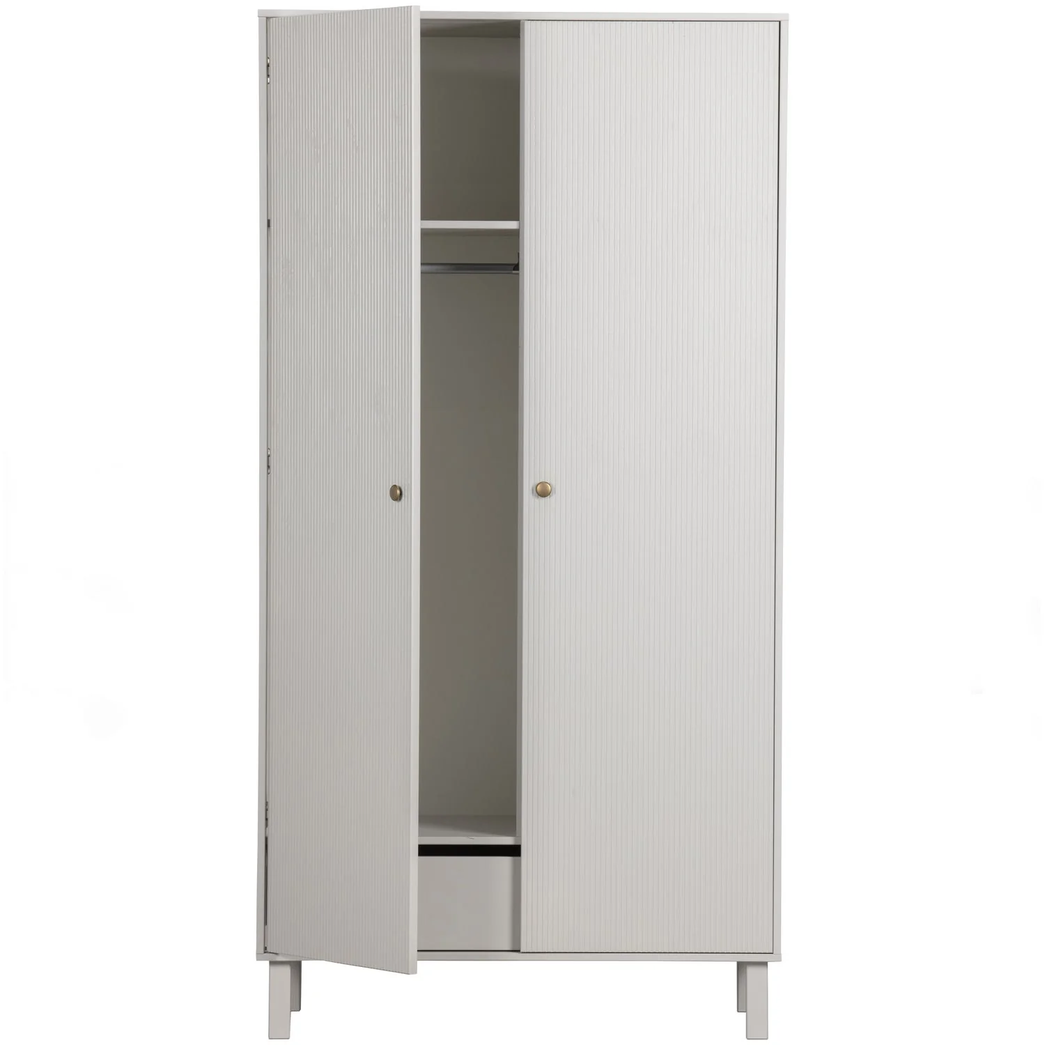 WOOOD - Madu Garderobeskab Fyr Cloud Grey FSC, produktbillede 5 af 10, Garderobeskabe hos HomeNordic
