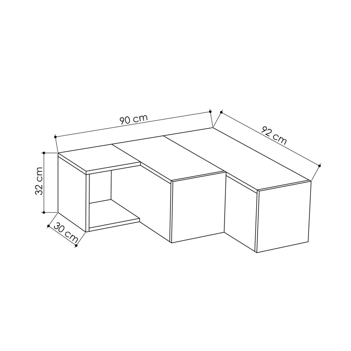 NORDVÄRK Compact TV-bord, m. 1 rum og 2 skuffer, produktbillede 2 af 4, TV-borde hos HomeNordic