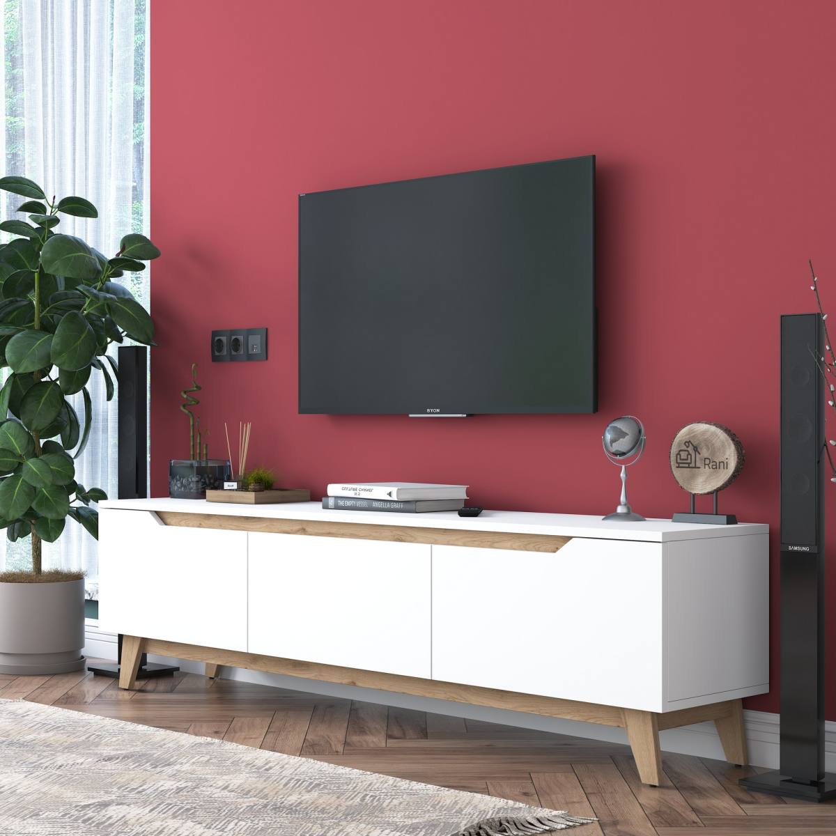 NORDVÄRK D1 TV-bord, m. 3 låger, produktbillede 7 af 10, TV-borde hos HomeNordic