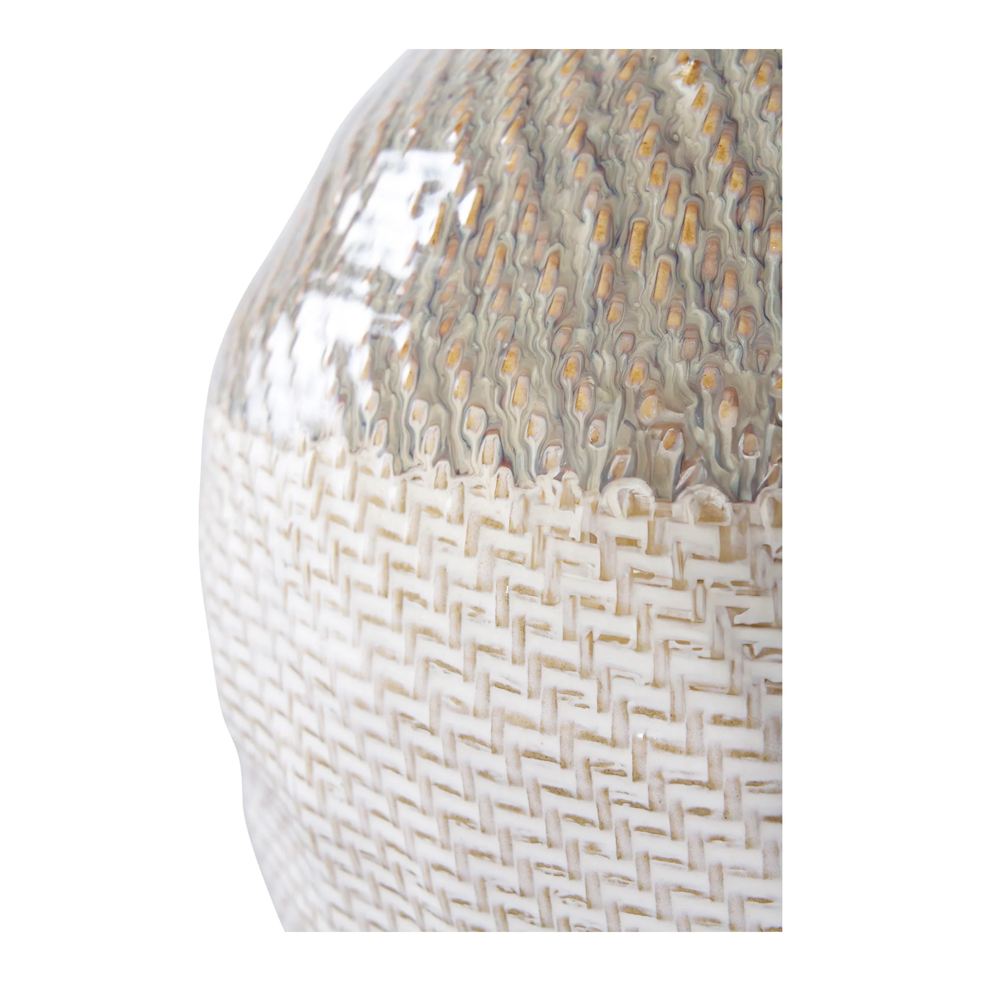 Vase - Vase, Keramik, Hvid/Grøn Ø26X30,5 Cm, produktbillede 4 af 5, Vaser hos HomeNordic