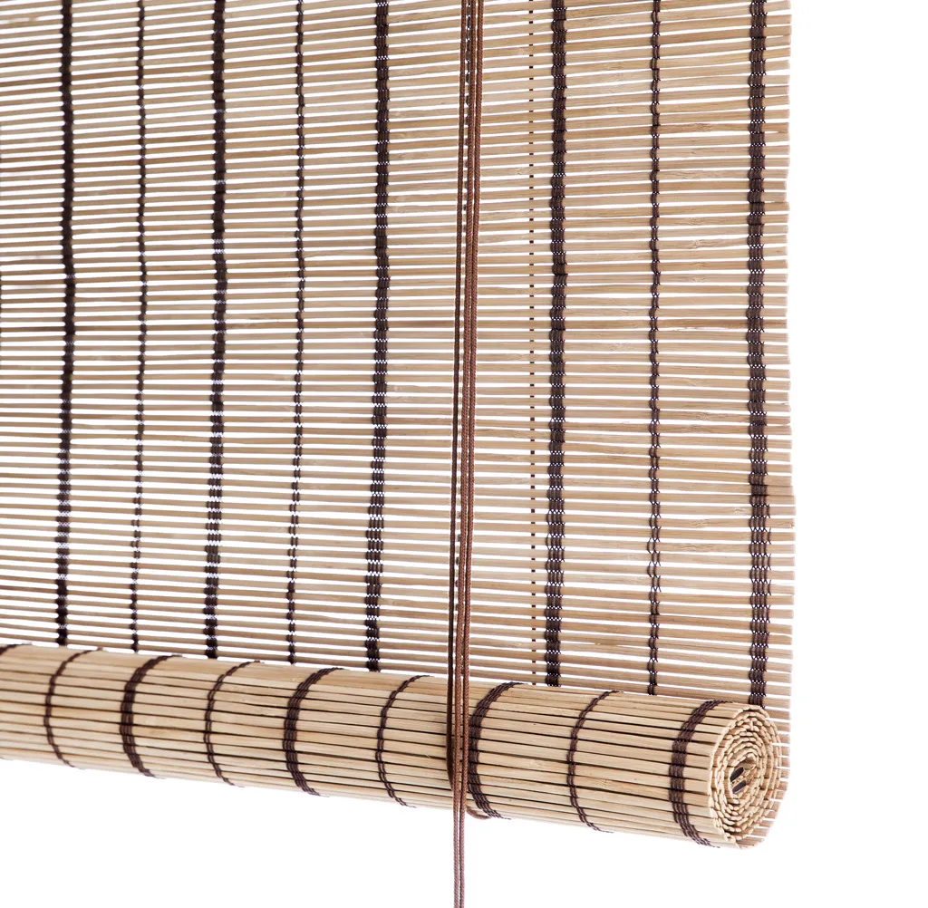 COLOR & CO BRUN/STRIBET BAMBUS, Bambus rullegardiner hos HomeNordic