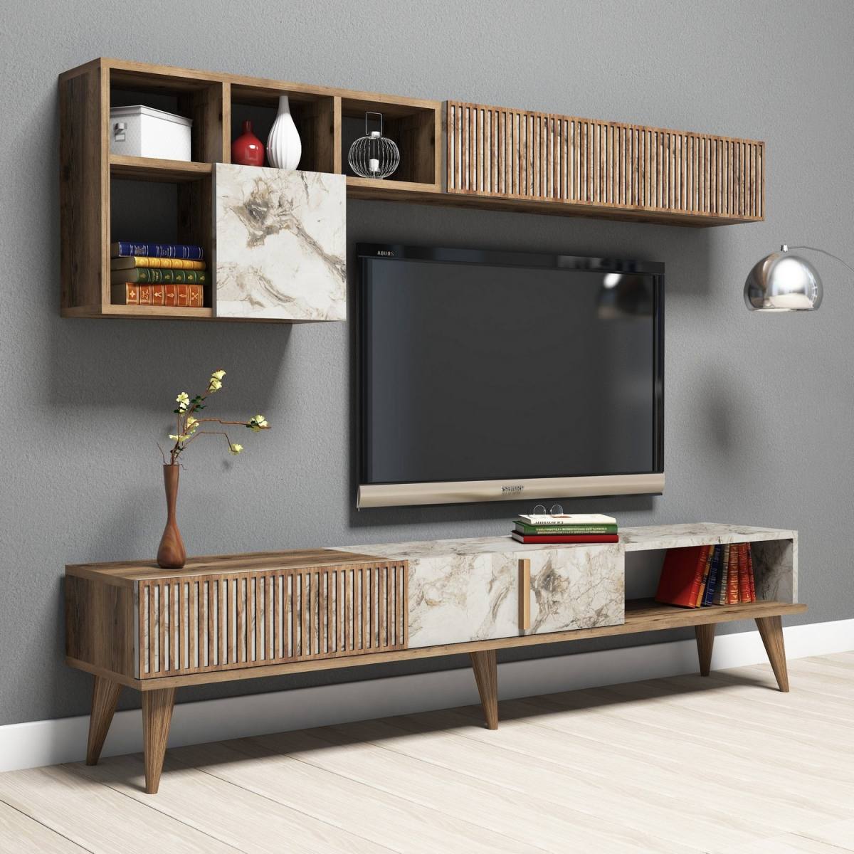 NORDVÄRK Milan TV-bord og væghylde, produktbillede 4 af 6, TV-borde hos HomeNordic
