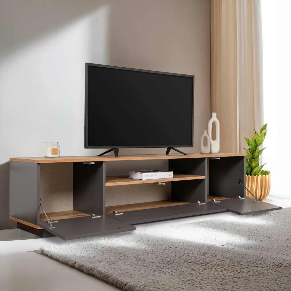 NORDVÄRK Veramont TV-bord, m. 3 låger, 1 hylde, produktbillede 7 af 8, TV-borde hos HomeNordic