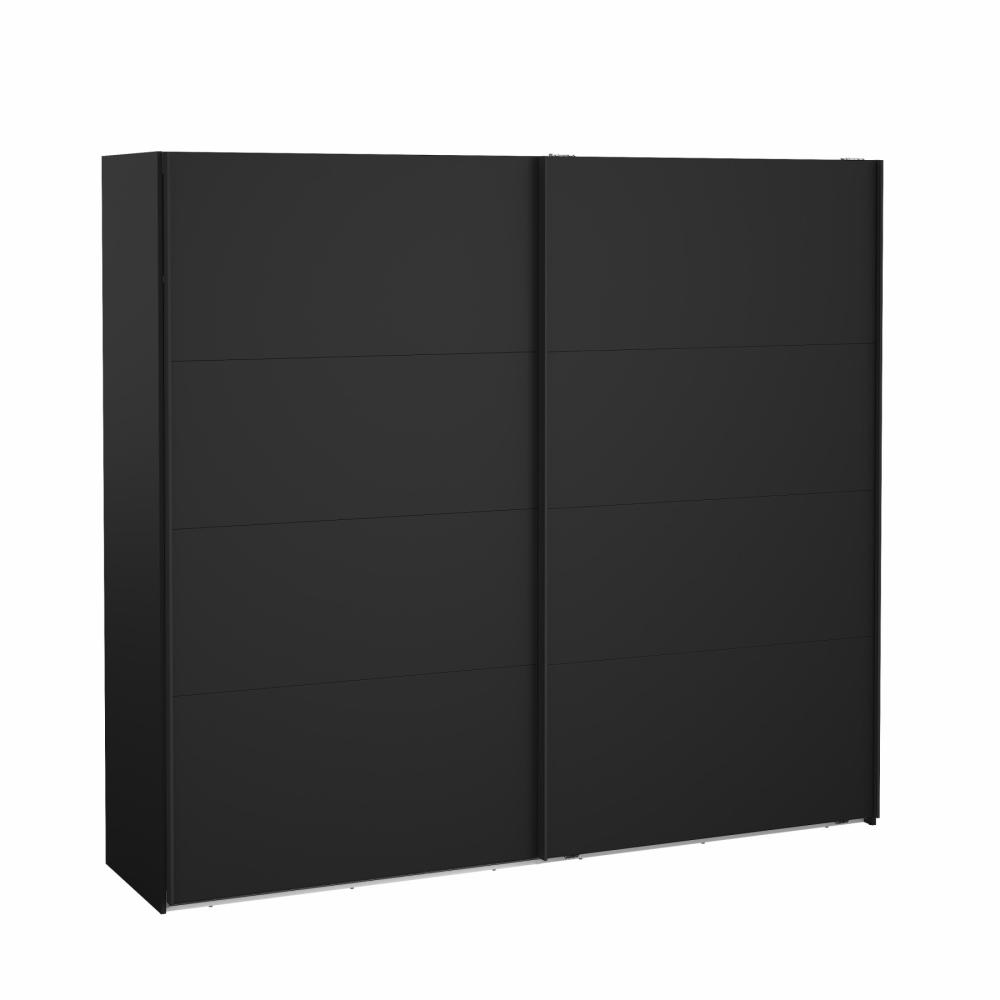 Smart 220x245 cm garderobeskab med 2 skydedøre mat sort, Garderobeskabe hos HomeNordic