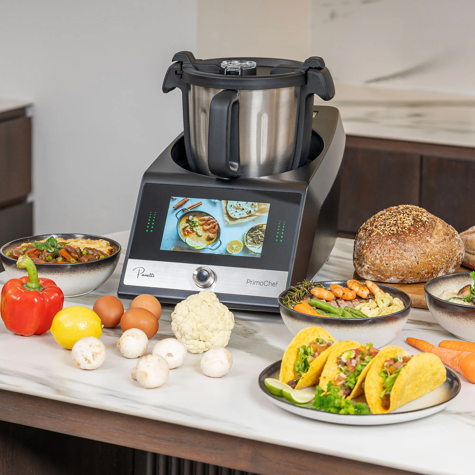 PrimoChef køkkenmaskine med airfryer, sort, produktbillede 6 af 7, Røremaskiner hos HomeNordic