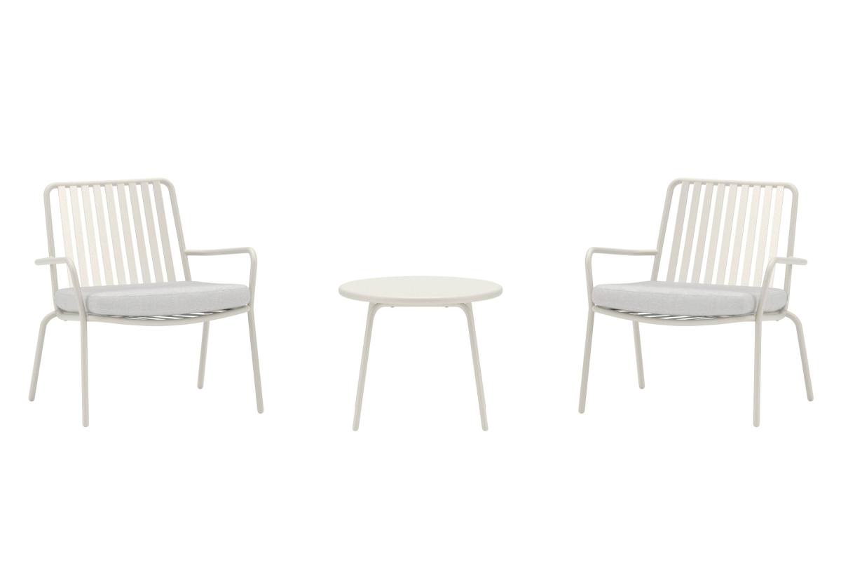 VENTURE HOME Mykonos udendørs loungesæt, m. 1 bord, 2 stole og beige hos HomeNordic
