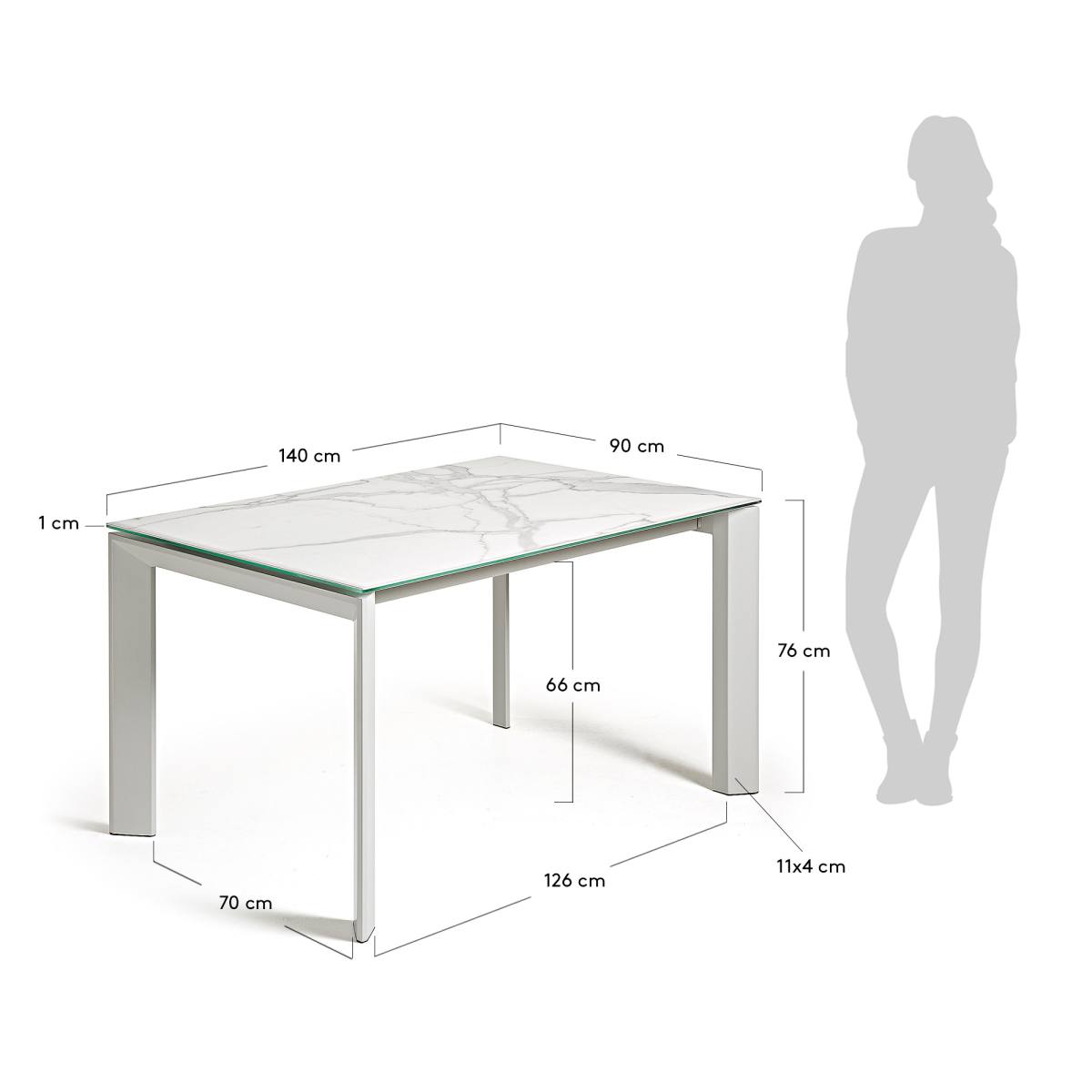 KAVE HOME Axis spisebord, m. butterflybordplade, produktbillede 2 af 5, Spiseborde hos HomeNordic