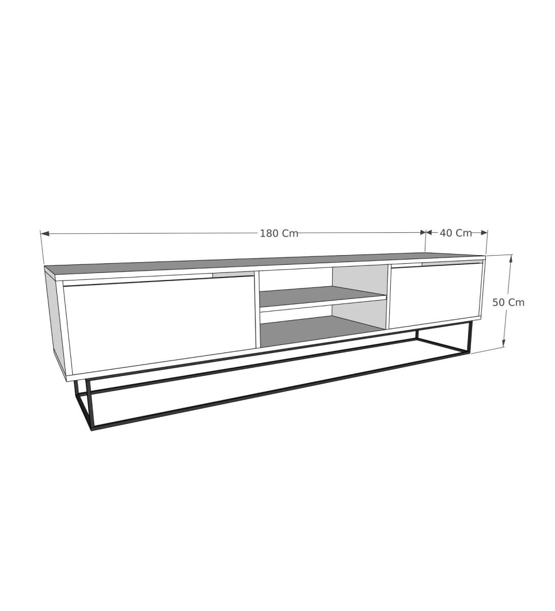 NORDVÄRK Escape 180 TV-bord, m. 1 hylde og 2 skuffer, produktbillede 2 af 12, TV-borde hos HomeNordic