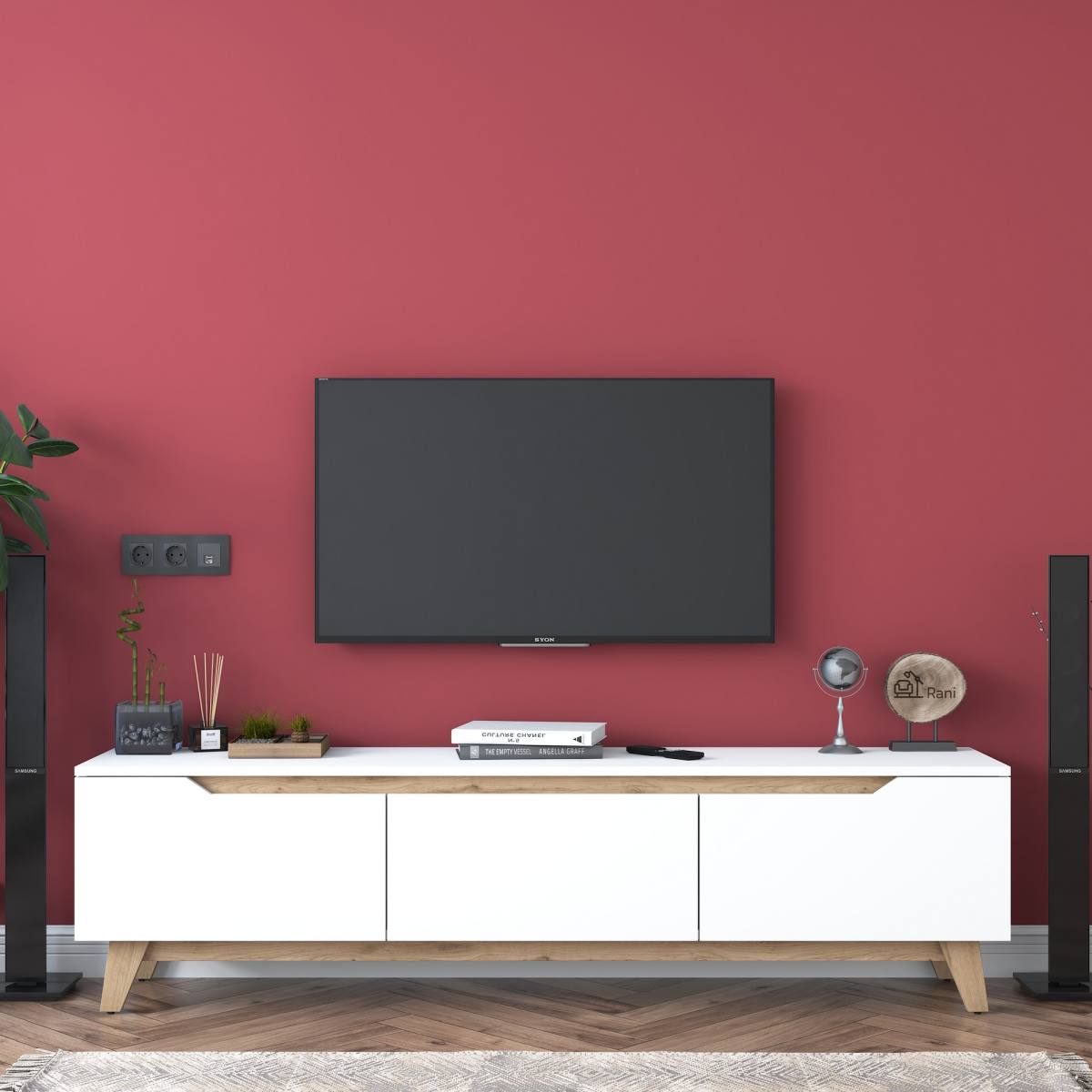 NORDVÄRK D1 TV-bord, m. 3 låger, produktbillede 6 af 10, TV-borde hos HomeNordic
