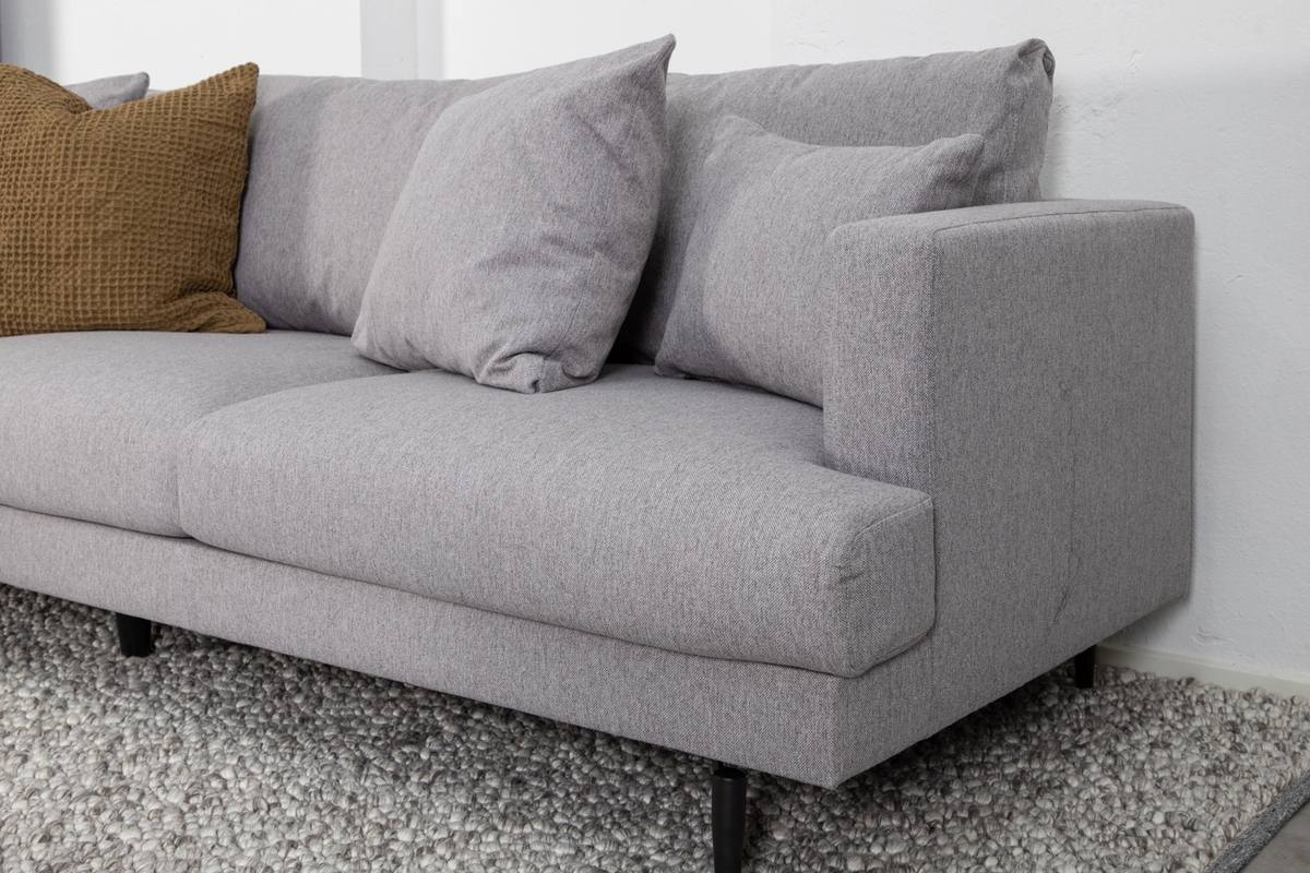 Warden - Sofa 3-personers i lysegrå polyester stof, produktbillede 6 af 14, Sofaer hos HomeNordic