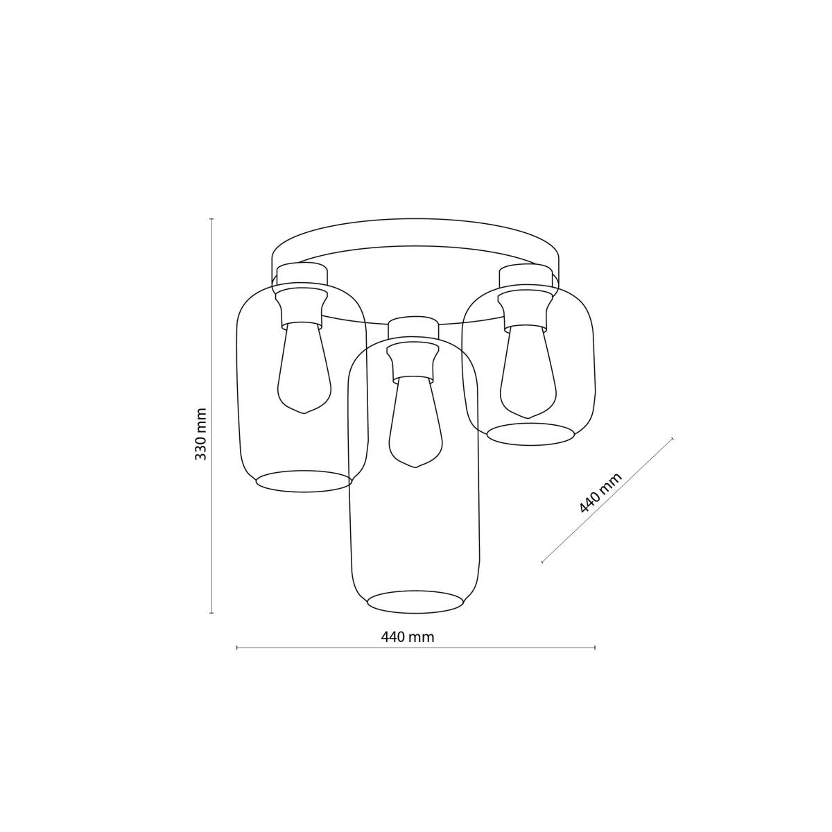 TK Marco loftlampe, m. 3 skærme, produktbillede 2 af 6, Loftlamper hos HomeNordic