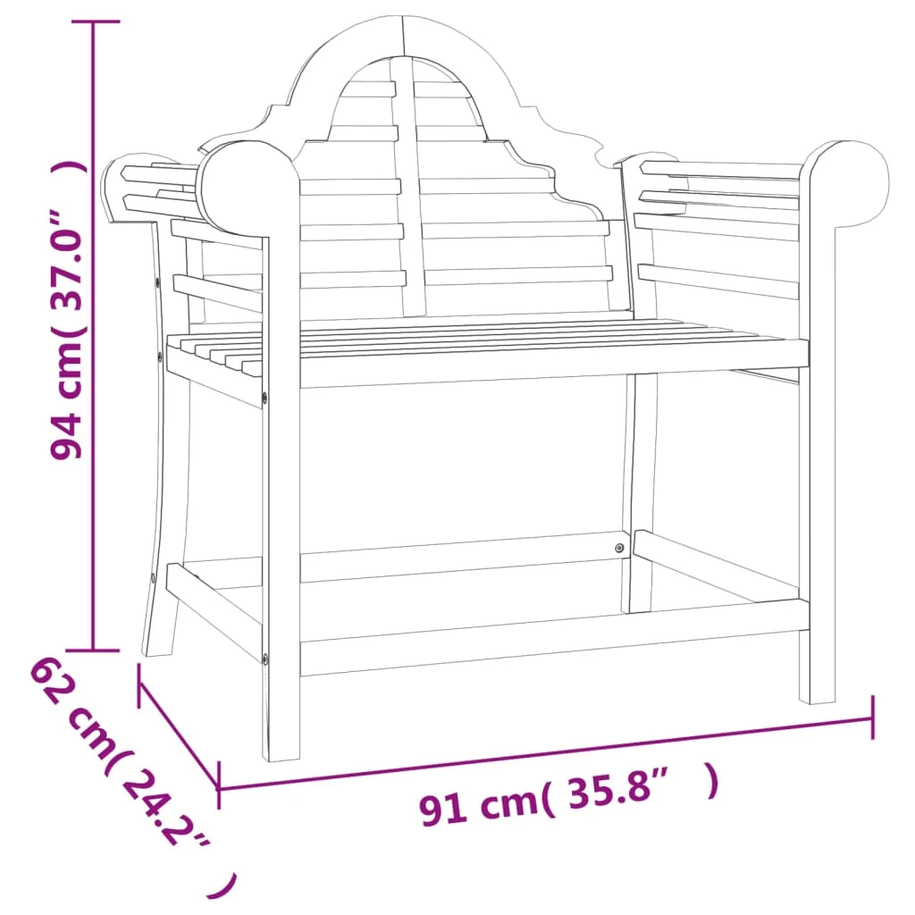Havestole 91x62x94 Cm Massivt Teaktræ, produktbillede 7 af 8, Havestole i teaktræ hos HomeNordic