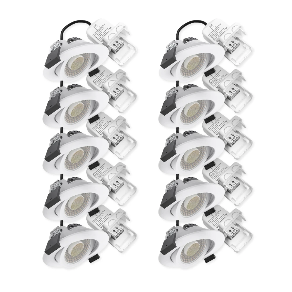 10x 7W lavprofil indbygningsspot RA96, Spots hos HomeNordic