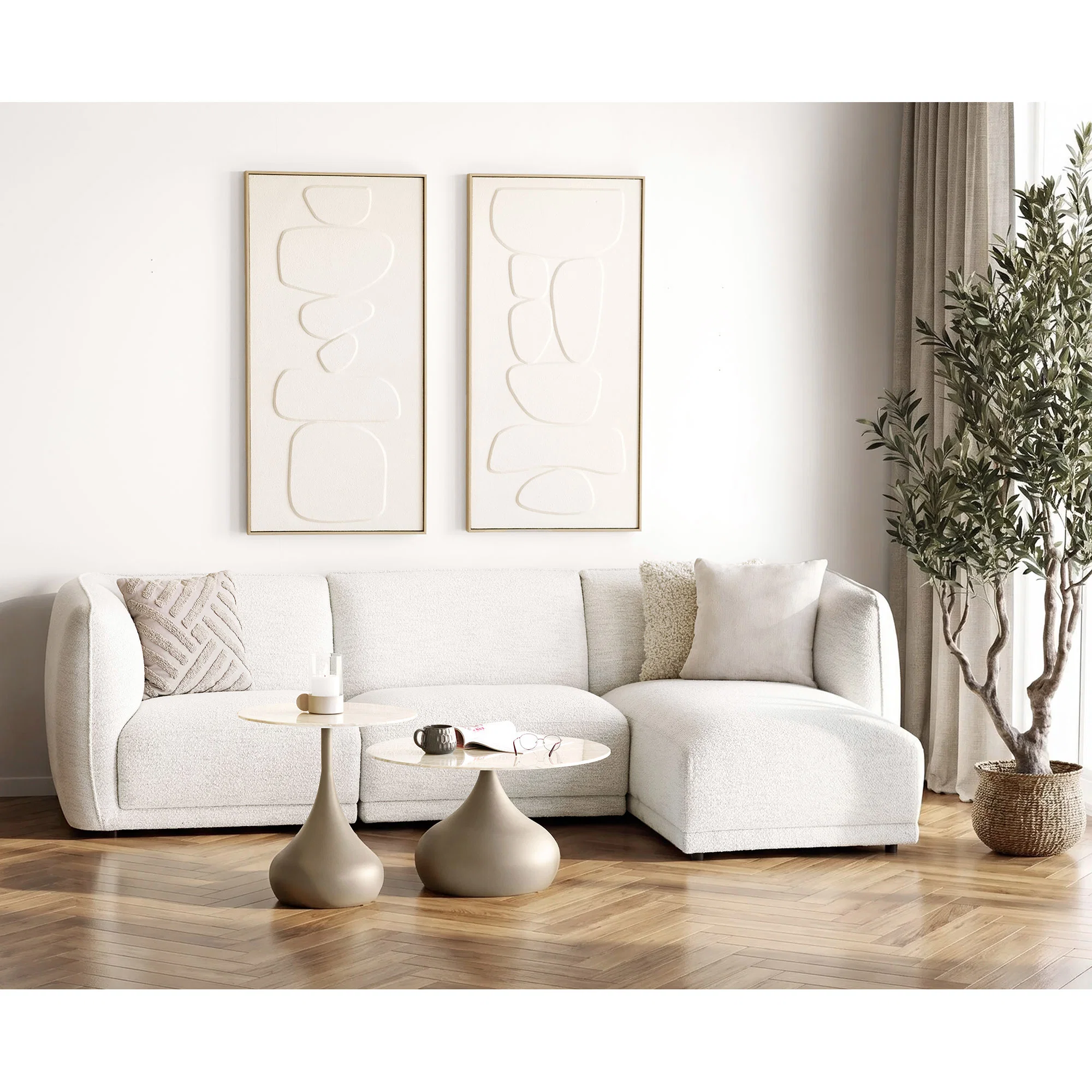HOUSE NORDIC NOOR LOUNGESOFA HØJERSTILLET 2 PUDER HVID, produktbillede 5 af 6, Sofaer hos HomeNordic