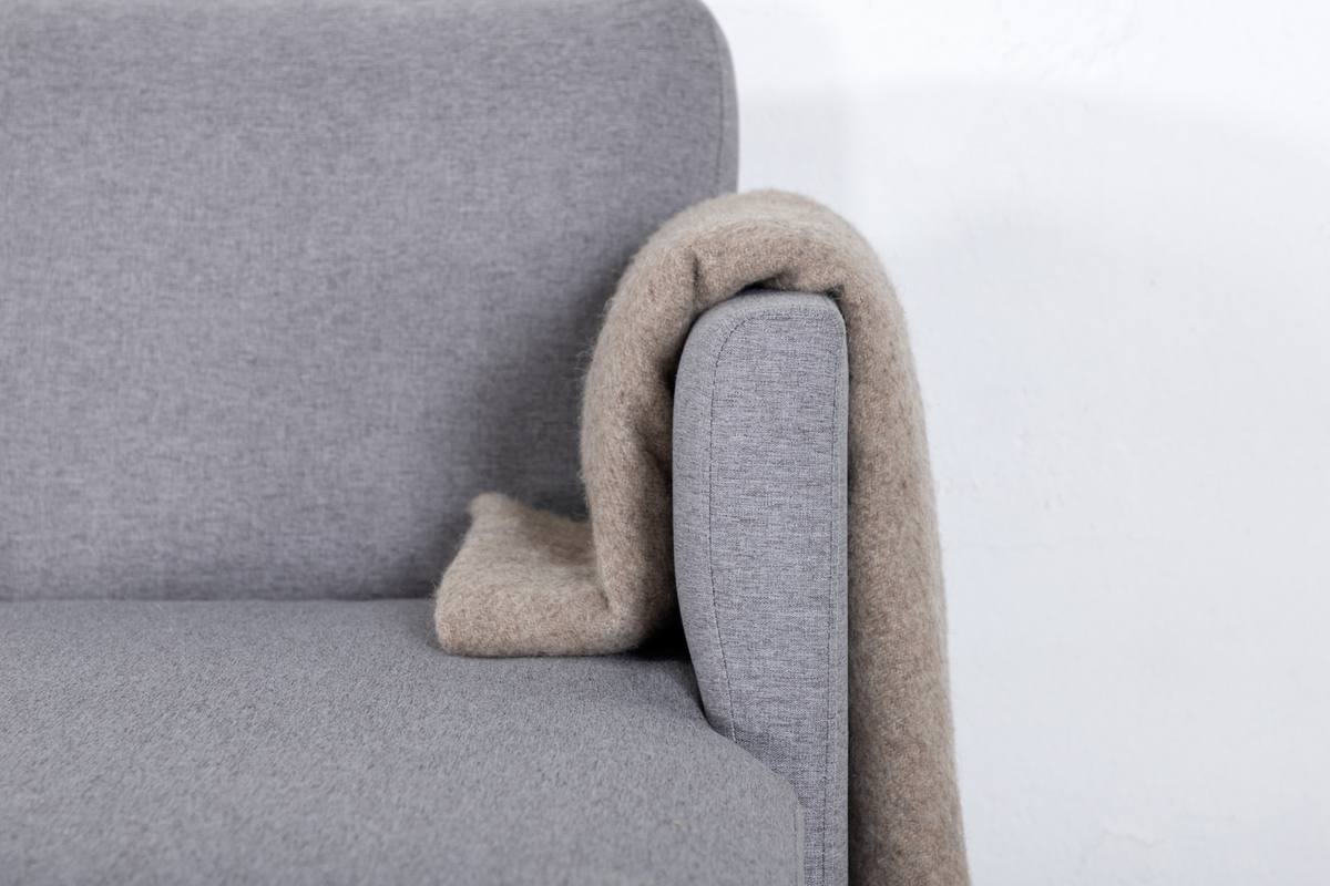 Polar - Sofa i U-form med gråt polyester stof – billede 7