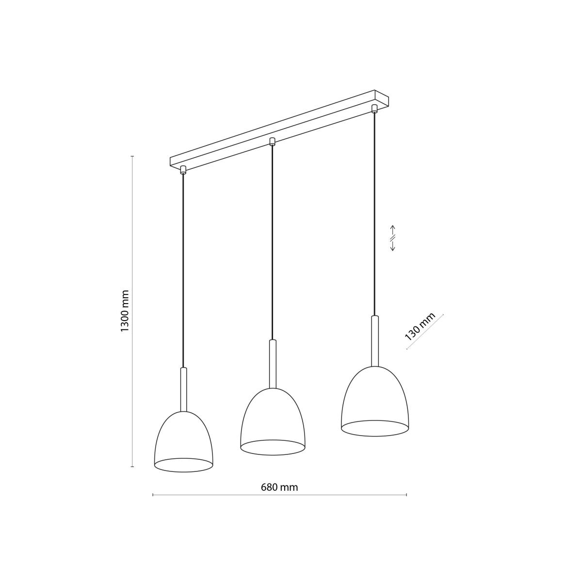TK Nord loftlampe, m. 3 skærme, produktbillede 2 af 9, Loftlamper hos HomeNordic