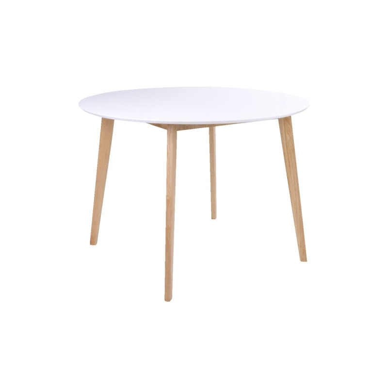Spisebord i hvid og natur Ø105,h75 cm, produktbillede 3 af 19, Spiseborde hos HomeNordic