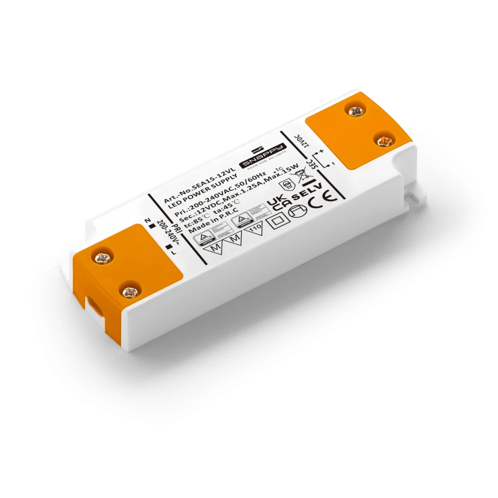 Snappy 15W / 12V DC strømforsyning, Strømforsyninger hos HomeNordic