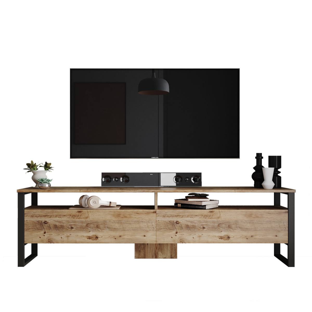 NORDVÄRK ML19 TV-bord, m. låge og 2 hylder, TV-borde hos HomeNordic