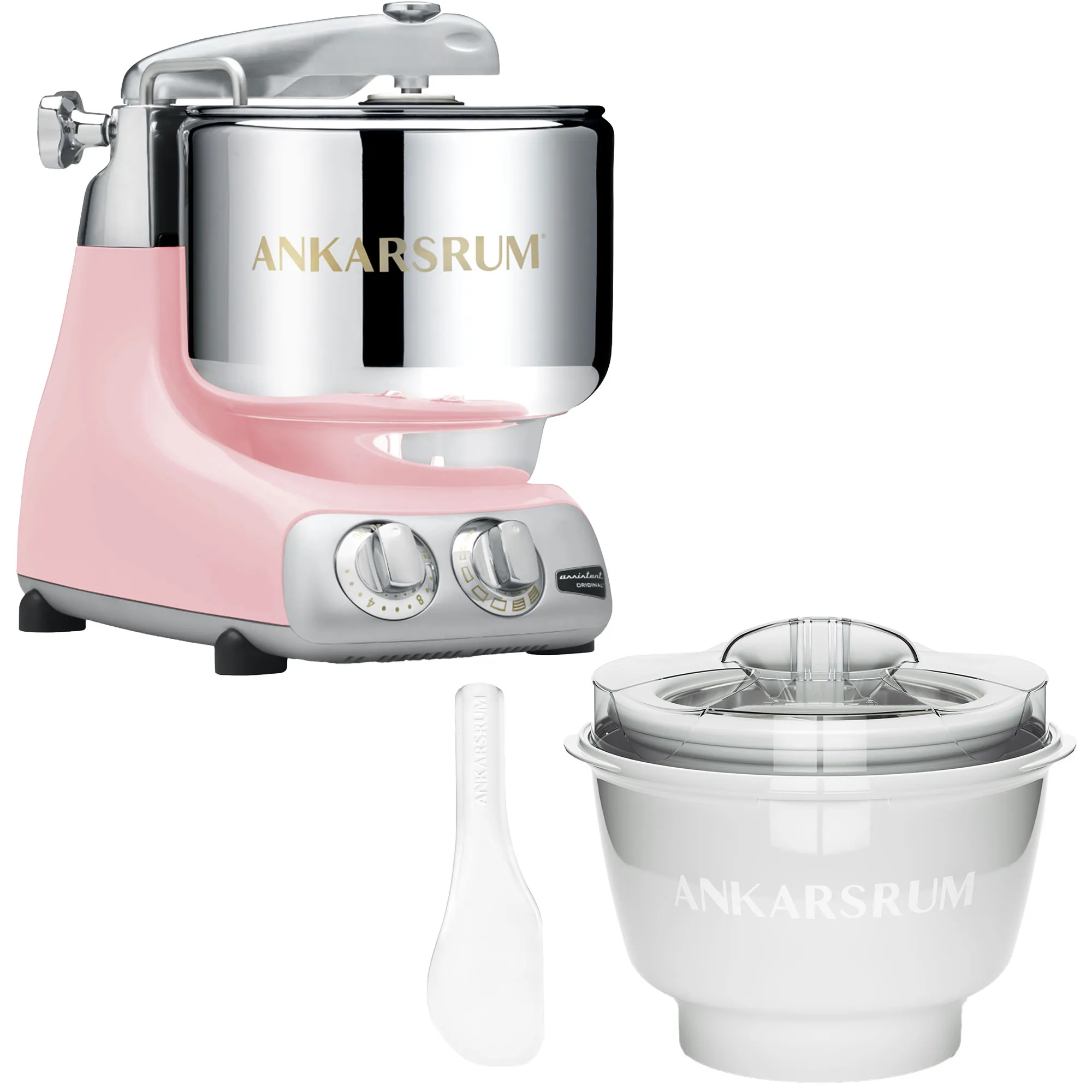 Ankarsrum Assistent Original AKM6230CP + Ismaskine, Cloudy Pink, Røremaskiner hos HomeNordic