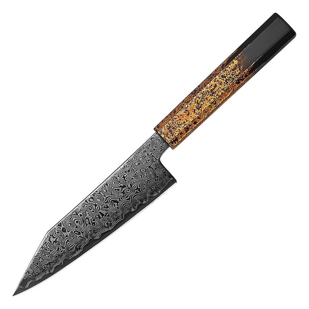 Kybi | Bunka 150 mm | Japansk kokkekniv | ZDP-189 & Sort Damaskus49, Kokkeknive hos HomeNordic