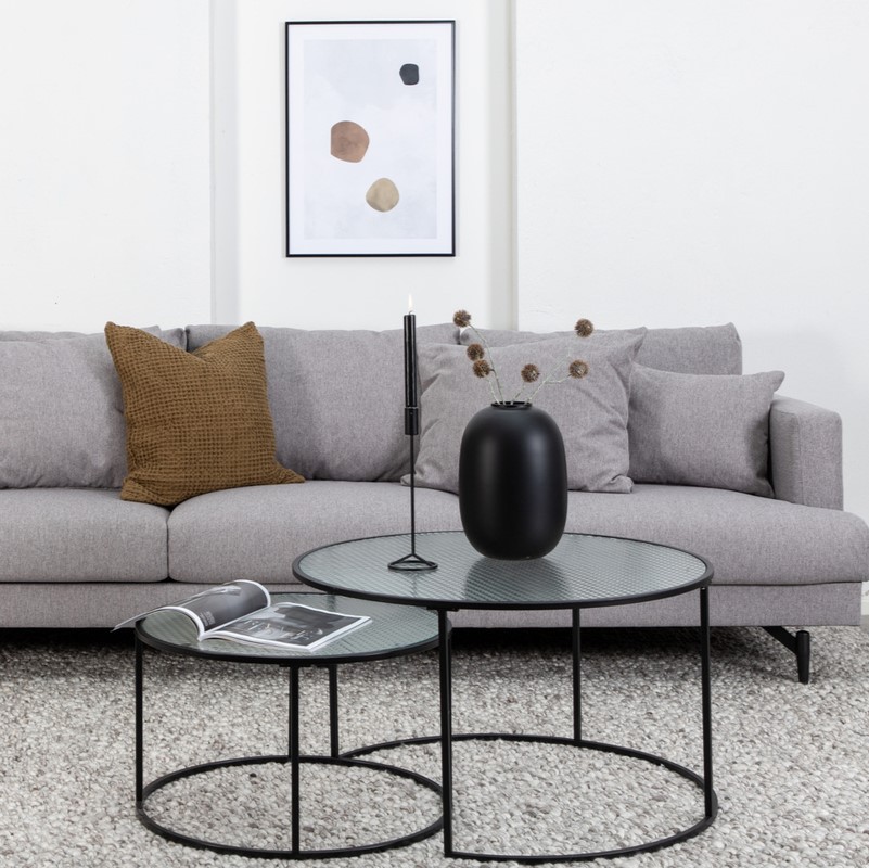 Warden - Sofa 3-personers i lysegrå polyester stof, Sofaer hos HomeNordic