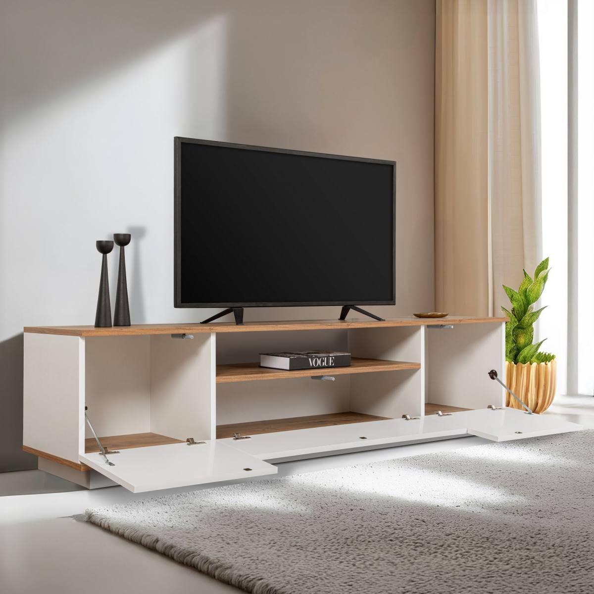 NORDVÄRK Veramont TV-bord, m. 3 låger, 1 hylde, produktbillede 7 af 7, TV-borde hos HomeNordic