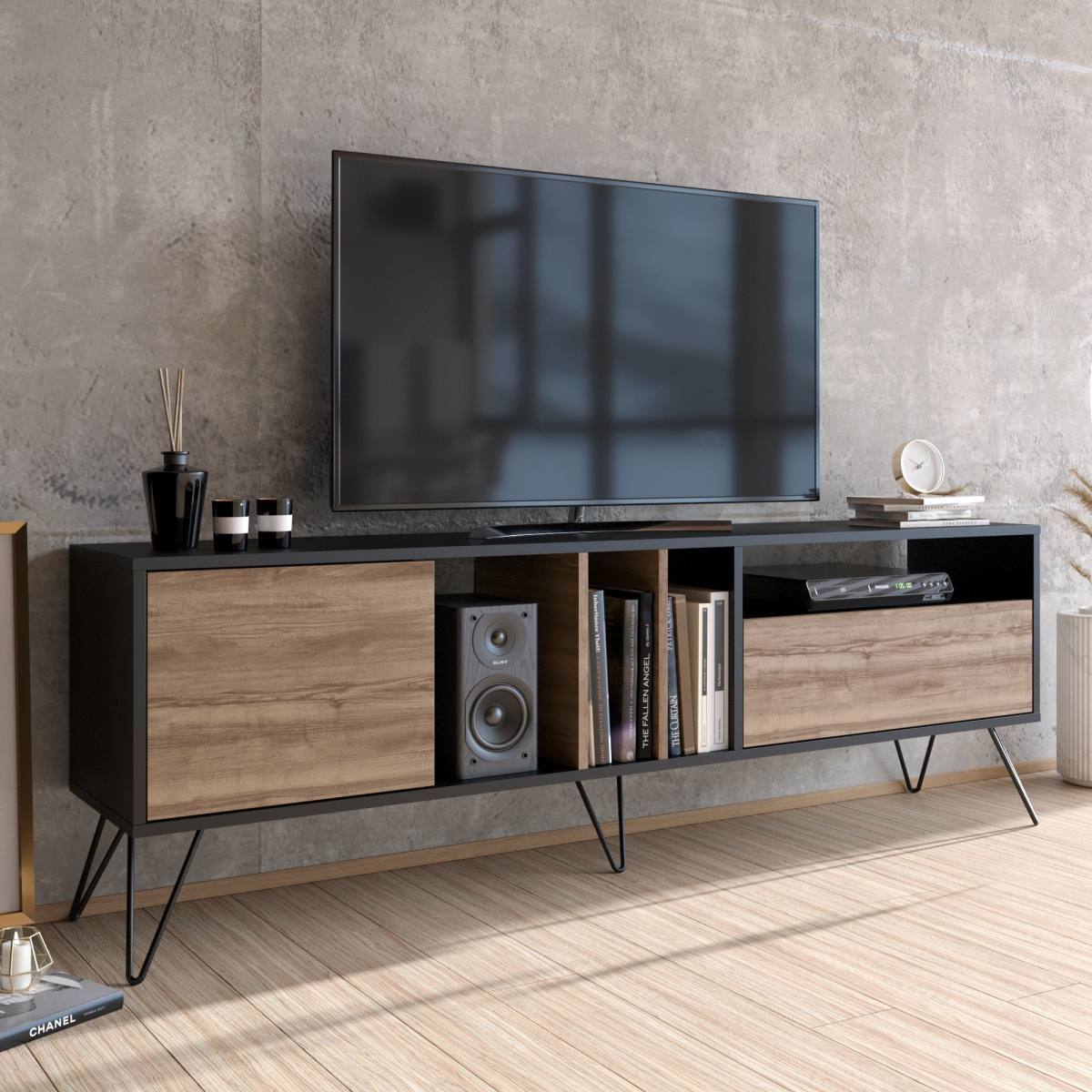 NORDVÄRK Mistico TV-bord, m. 2 låger og 4 rum, produktbillede 6 af 6, TV-borde hos HomeNordic