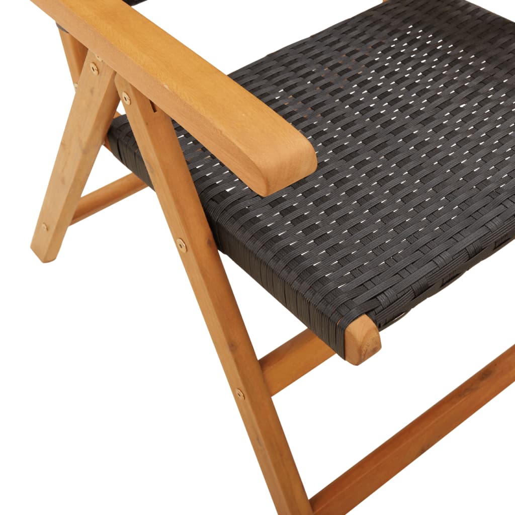 Havestole Massivt Akacietræ Og Polyrattan, produktbillede 10 af 22, Havestole i akacietræ hos HomeNordic