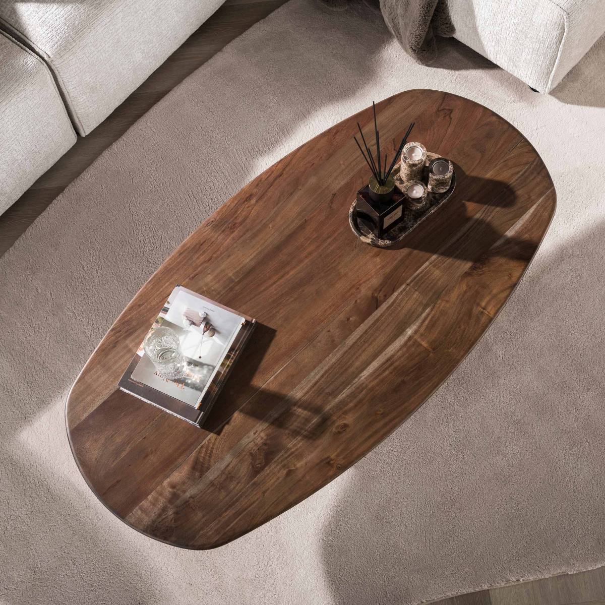 Massimo - Sofabord i massiv brun akacie træ, produktbillede 3 af 6, Moderne designs hos HomeNordic