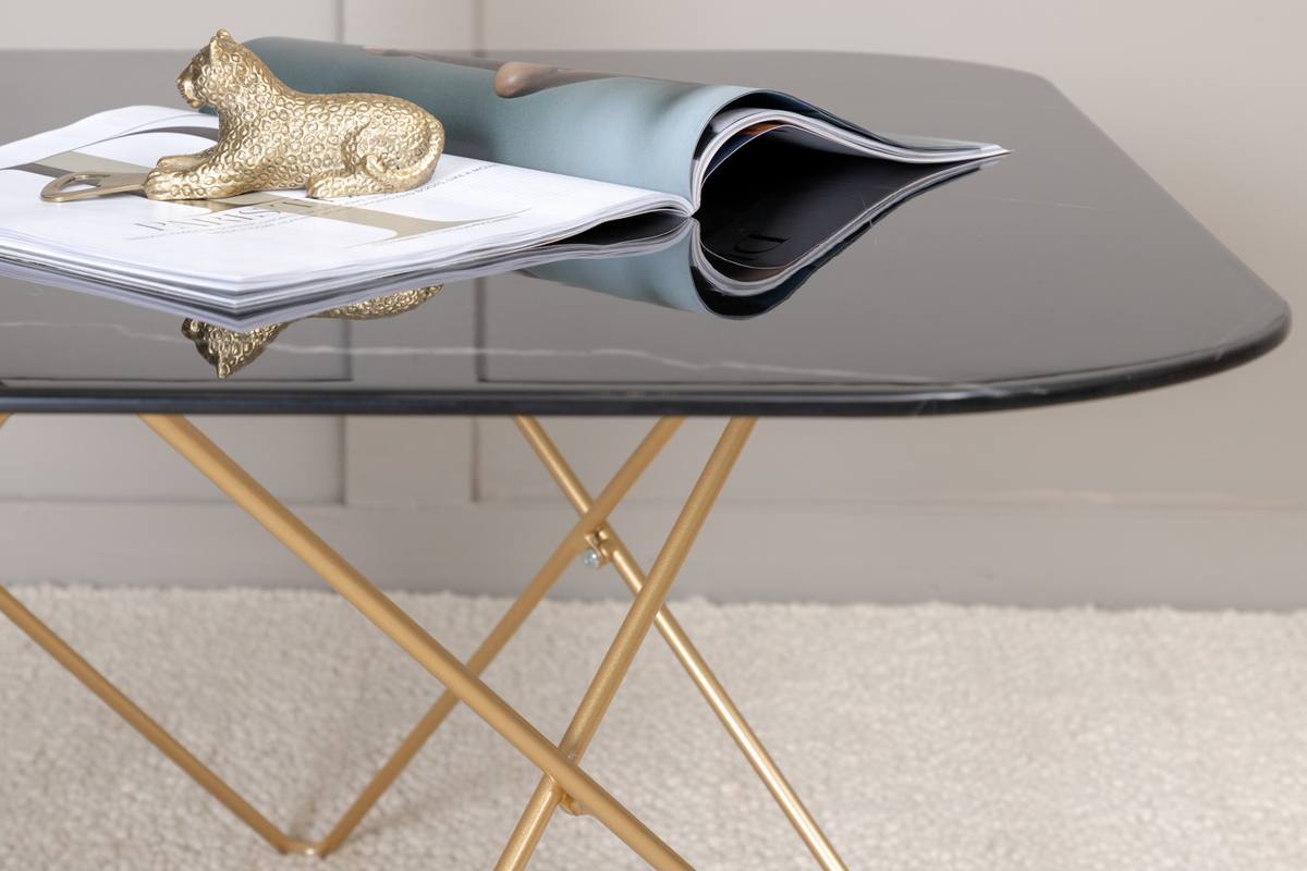 Tubas- Sofabord i sort marmor glas og messing metal, 80 x 80 cm, produktbillede 5 af 11, Moderne designs hos HomeNordic