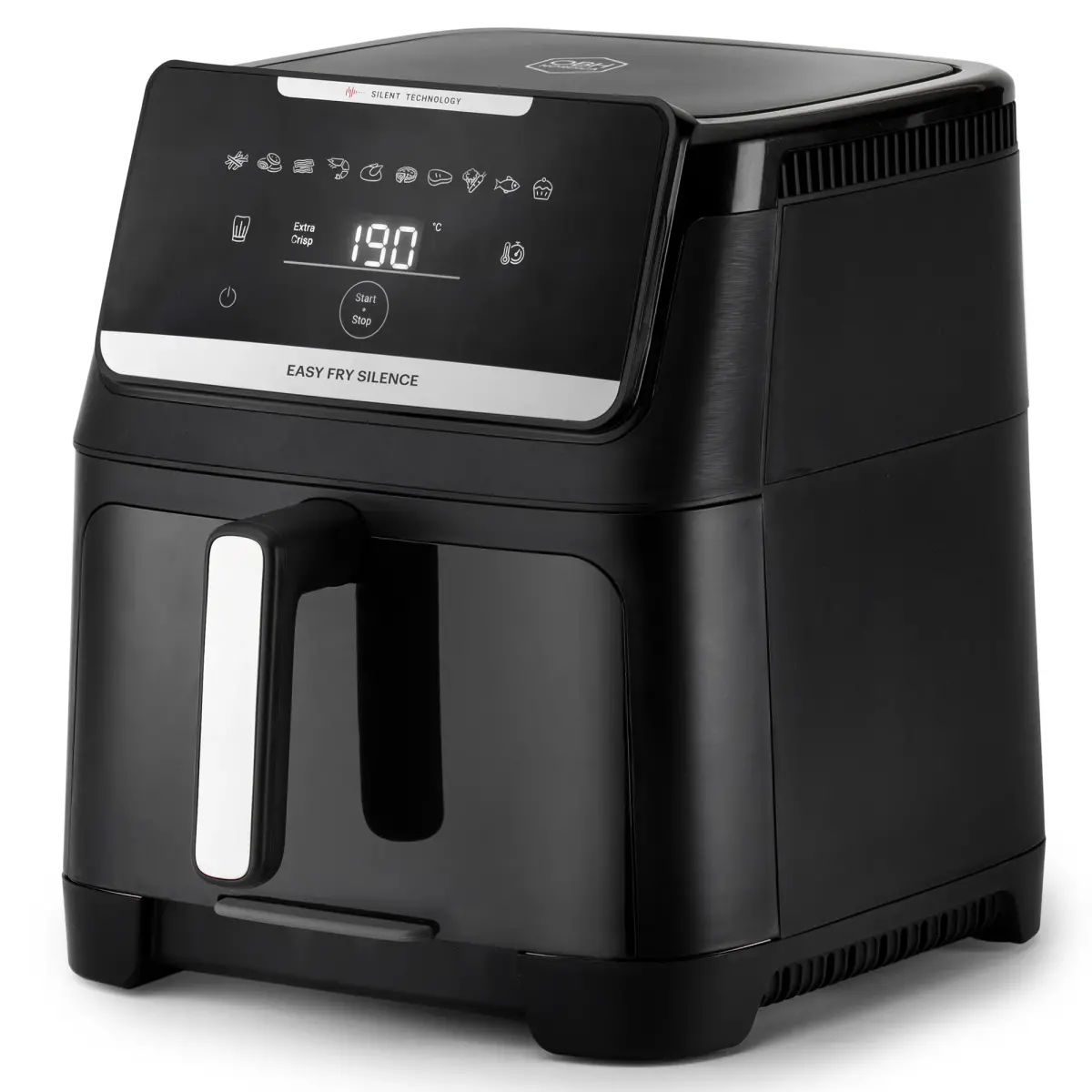 OBH Nordica Easy Fry Silence Vision airfryer 7 liter, sort, produktbillede 3 af 8, Airfryers hos HomeNordic