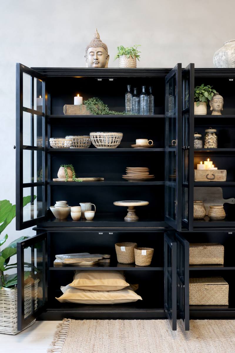 CHIC ANTIQUE MARSEILLE VITRINESKAB M/8 LÅGER SORT, produktbillede 10 af 24, Vitrineskabe hos HomeNordic